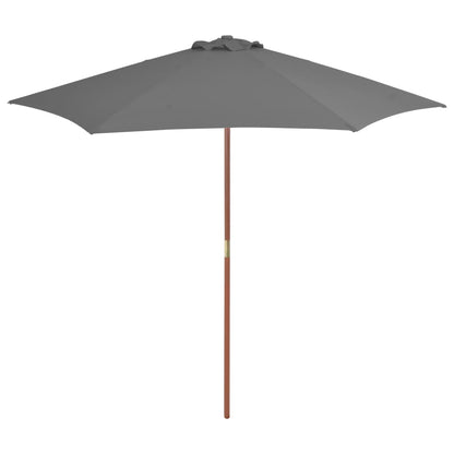 Parasoll med trestang 270 cm antrasitt