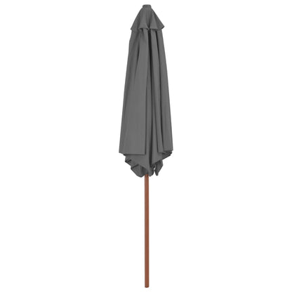 Parasoll med trestang 270 cm antrasitt