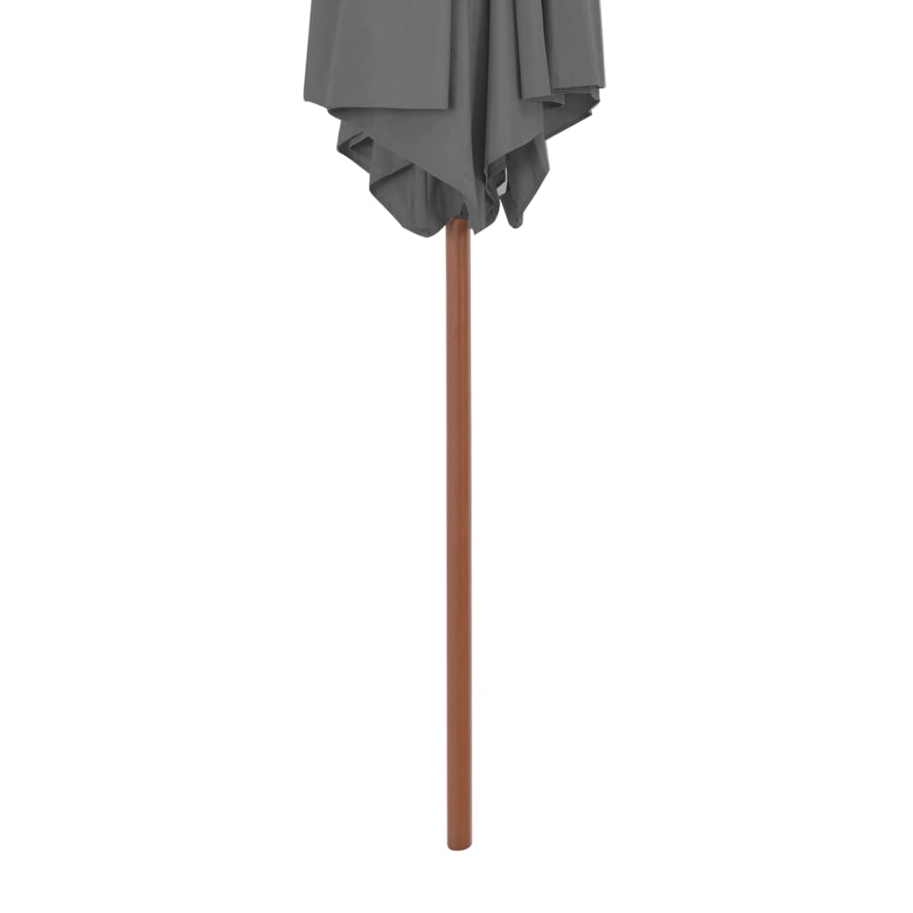 Parasoll med trestang 270 cm antrasitt