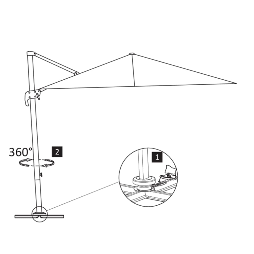 Hengende hageparasoll med aluminiumsstang 300x300 cm antrasitt