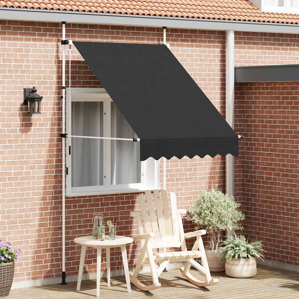 Manuell uttrekkbar markise 150 cm antrasitt