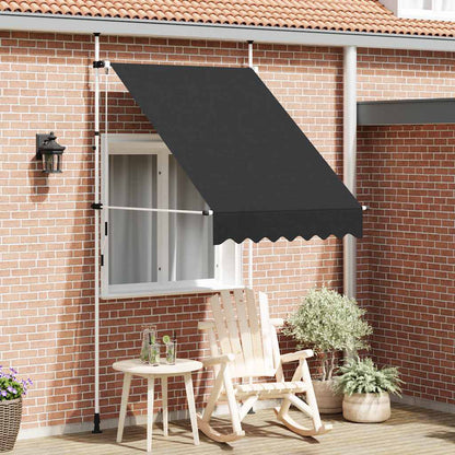 Manuell uttrekkbar markise 150 cm antrasitt