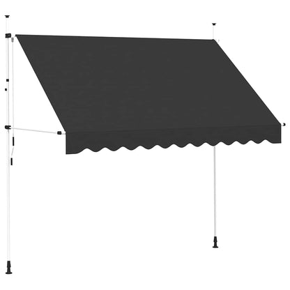 Manuell uttrekkbar markise 300 cm antrasitt