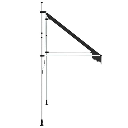 Manuell uttrekkbar markise 300 cm antrasitt