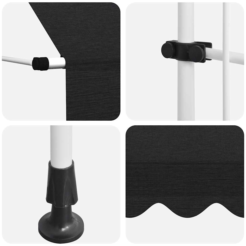 Manuell uttrekkbar markise 300 cm antrasitt