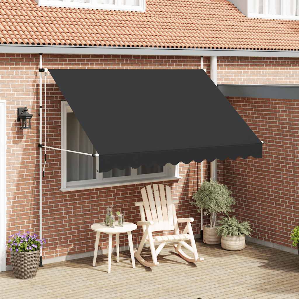Manuell uttrekkbar markise 300 cm antrasitt