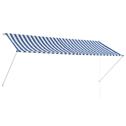 Uttrekkbar markise 300x150 cm blå og hvit