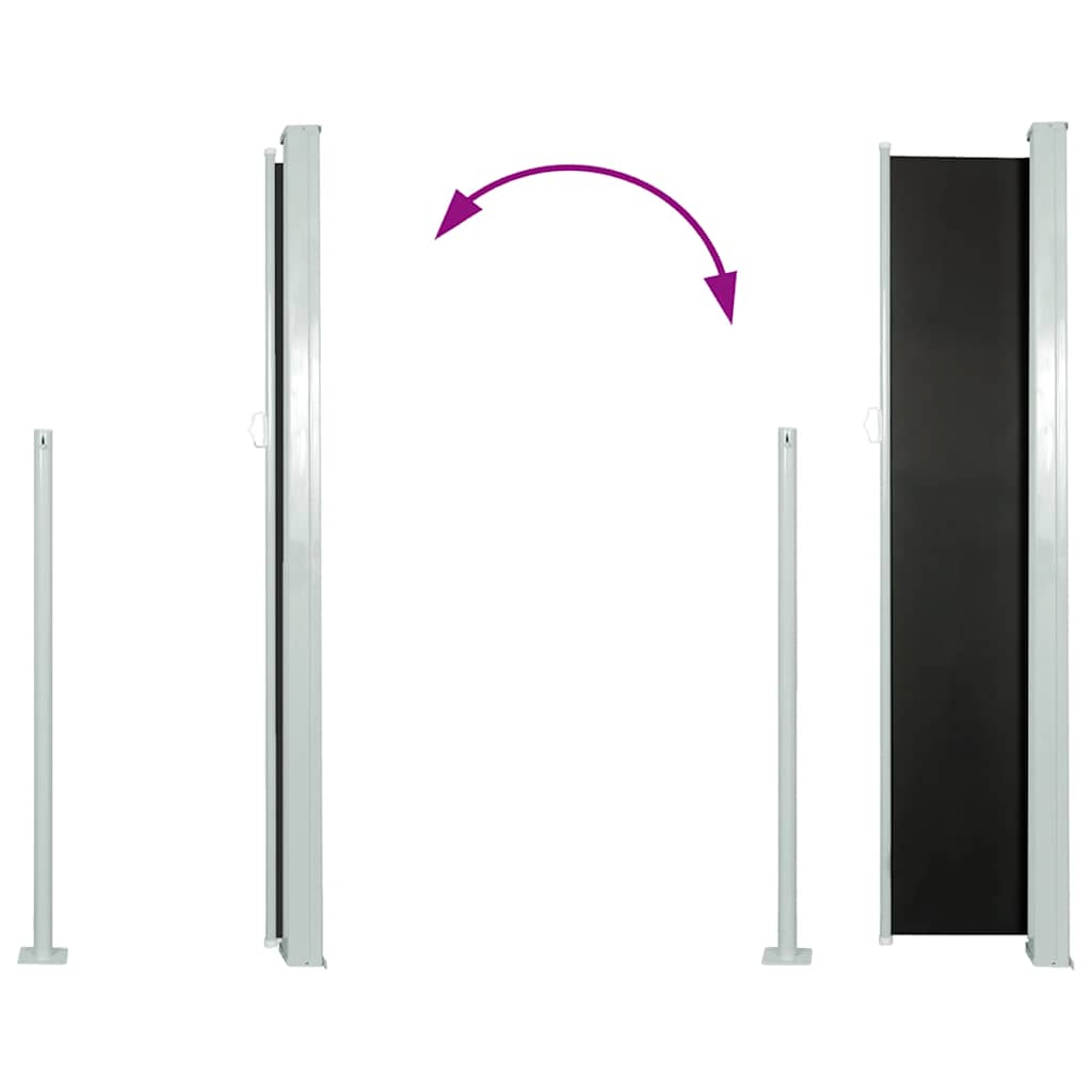 Uttrekkbar sidemarkise 140 x 300 cm svart