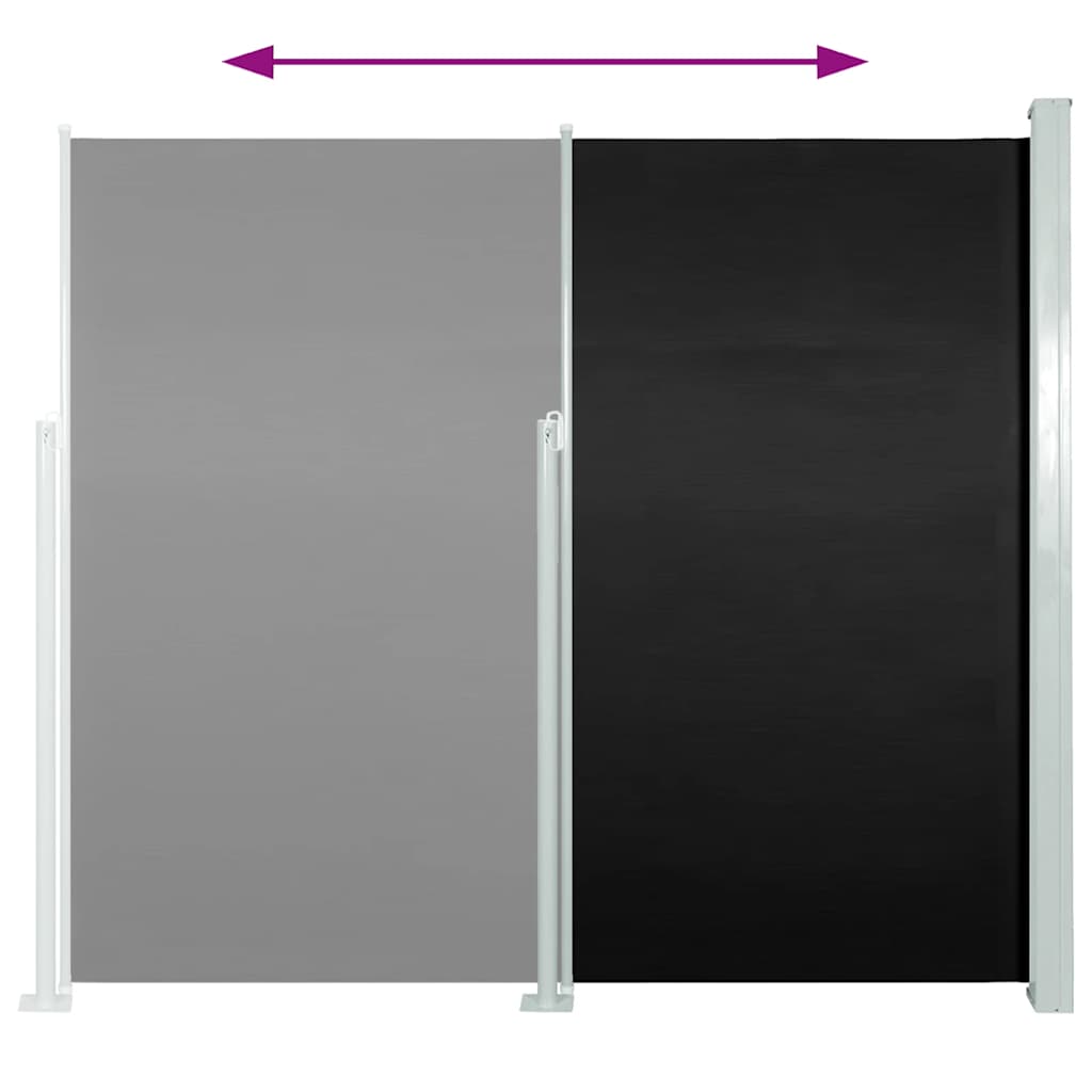 Uttrekkbar sidemarkise 140 x 300 cm svart
