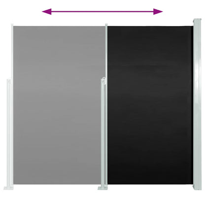 Uttrekkbar sidemarkise 140 x 300 cm svart