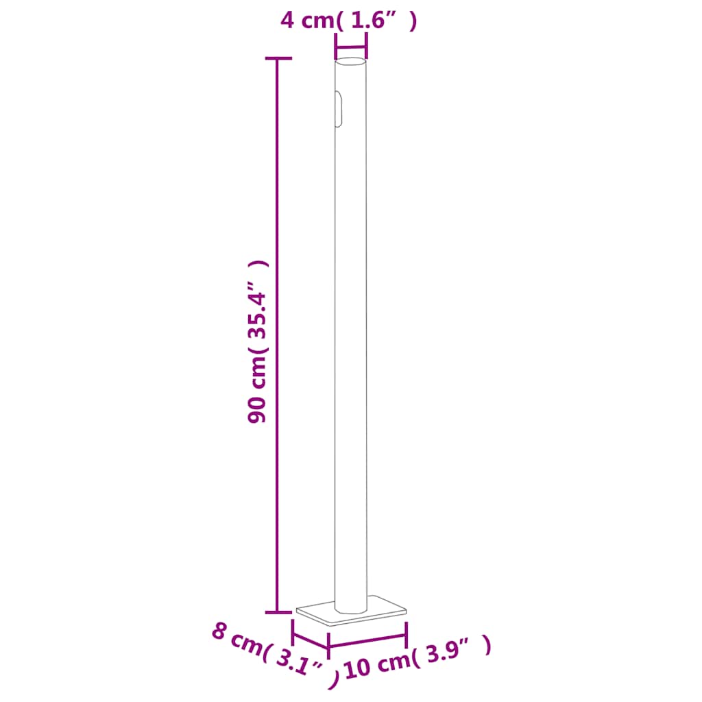 Uttrekkbar sidemarkise 140 x 300 cm svart