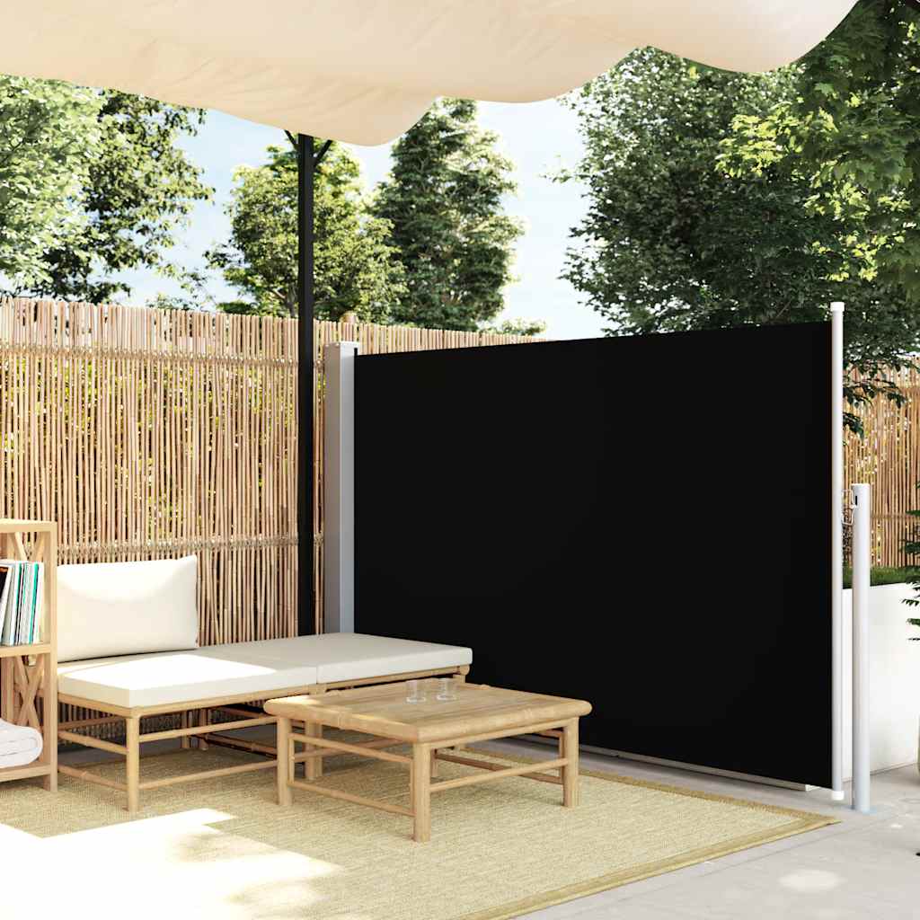 Uttrekkbar sidemarkise 140 x 300 cm svart