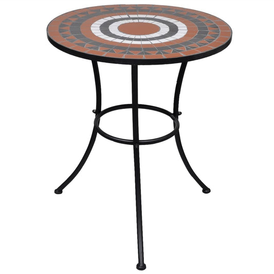 Bistrobord terrakotta og hvitt 60 cm mosaikk