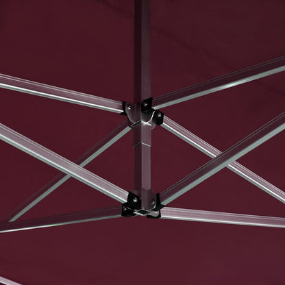 Profesjonellt foldbart festtelt vegger aluminium 4,5x3 m vinrød