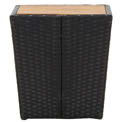 Tebord svart 41,5x41,5x43 cm polyrotting og heltre akasie