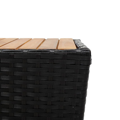 Tebord svart 41,5x41,5x43 cm polyrotting og heltre akasie