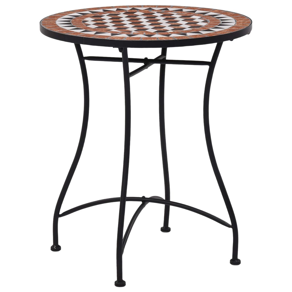 Mosaikkbistrobord brun 60 cm keramikk