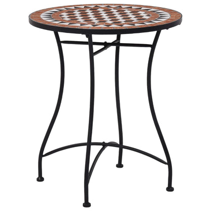 Mosaikkbistrobord brun 60 cm keramikk