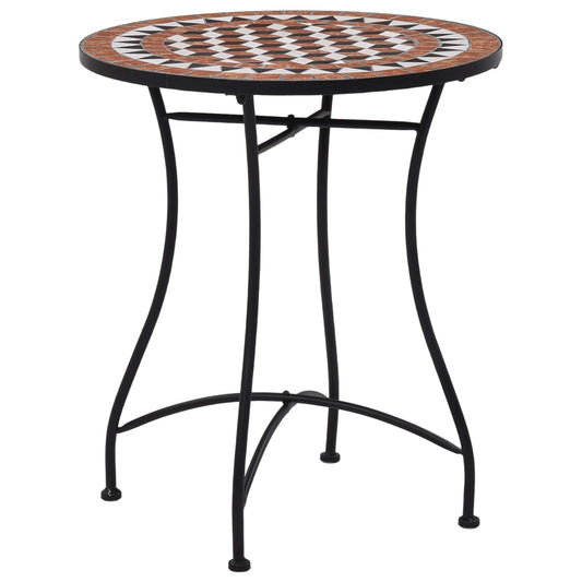 Mosaikkbistrobord brun 60 cm keramikk