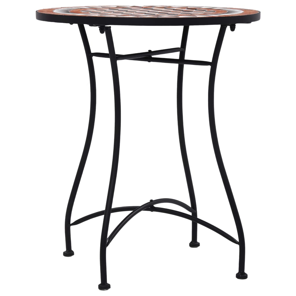 Mosaikkbistrobord brun 60 cm keramikk
