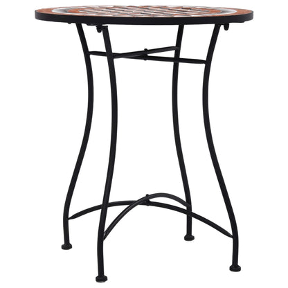 Mosaikkbistrobord brun 60 cm keramikk