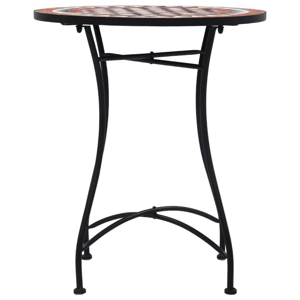 Mosaikkbistrobord brun 60 cm keramikk