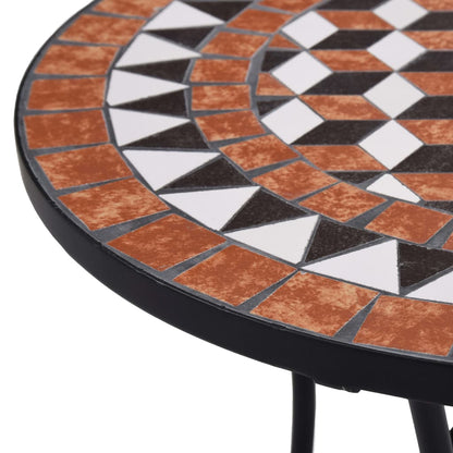 Mosaikkbistrobord brun 60 cm keramikk