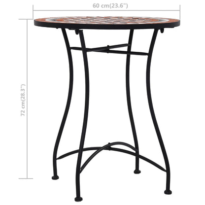 Mosaikkbistrobord brun 60 cm keramikk