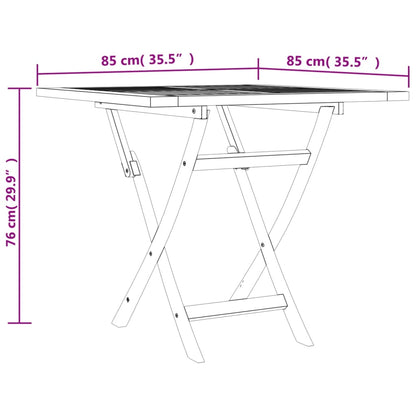 Sammenleggbart hagebord 85x85x76 cm heltre teak