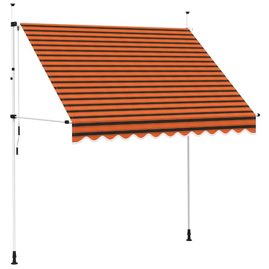 Manuell uttrekkbar markise 250 cm oransje og brun