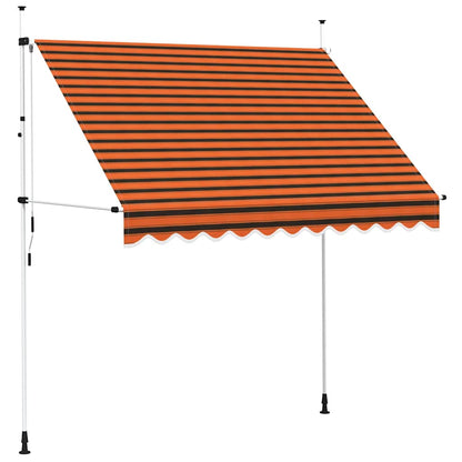 Manuell uttrekkbar markise 250 cm oransje og brun