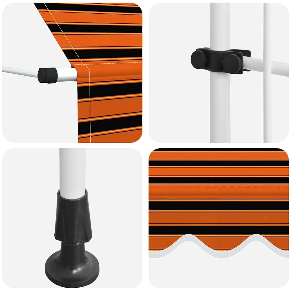 Manuell uttrekkbar markise 250 cm oransje og brun