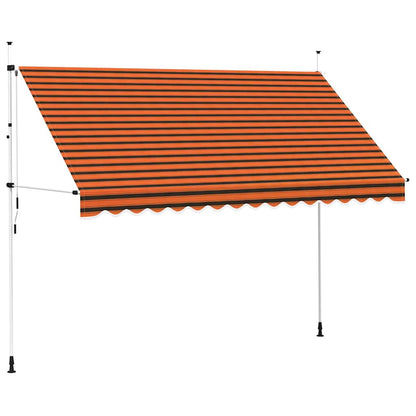 Manuell uttrekkbar markise 350 cm oransje og brun