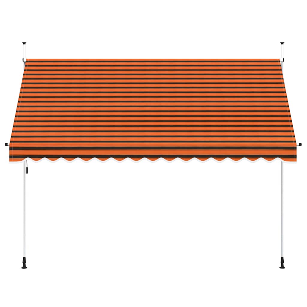Manuell uttrekkbar markise 350 cm oransje og brun
