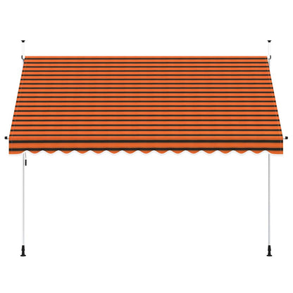 Manuell uttrekkbar markise 350 cm oransje og brun