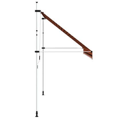 Manuell uttrekkbar markise 350 cm oransje og brun