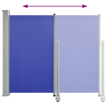 Uttrekkbar sidemarkise 120x300 cm blå