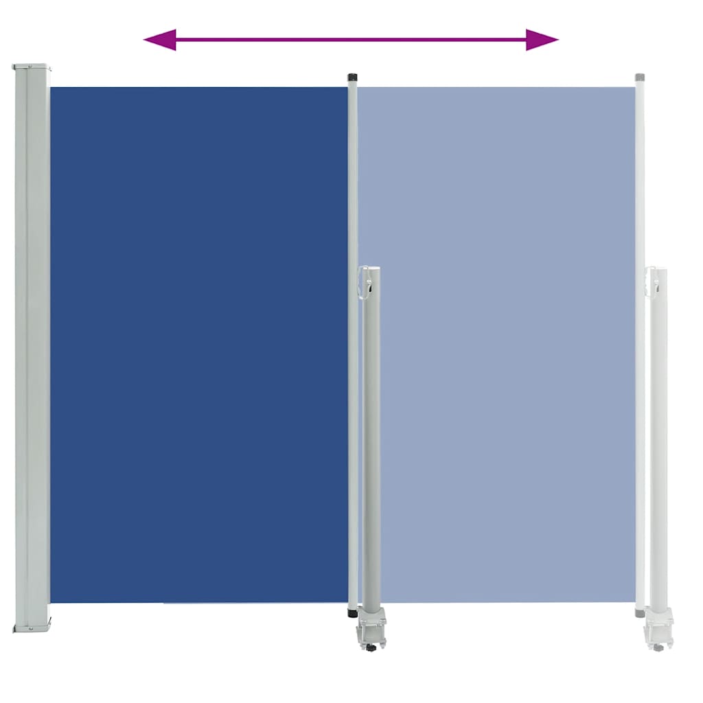 Uttrekkbar sidemarkise 140 x 300 cm blå
