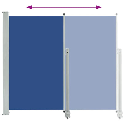 Uttrekkbar sidemarkise 140 x 300 cm blå