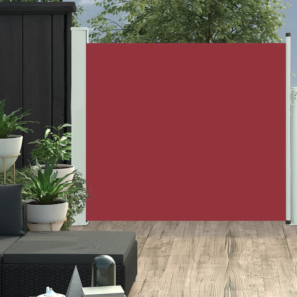 Uttrekkbar sidemarkise 100x300 cm rød