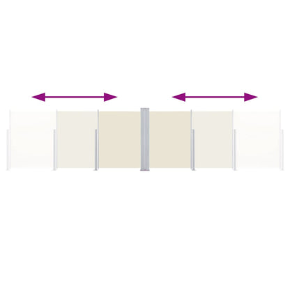 Uttrekkbar sidemarkise 100x600 cm kremhvit