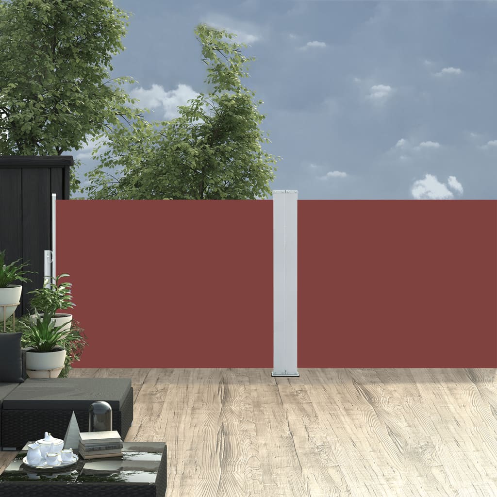Uttrekkbar sidemarkise 100x1000 cm brun