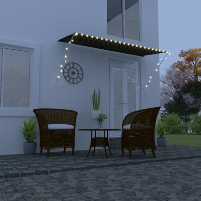 Uttrekkbar markise med LED 300x150 cm antrasitt