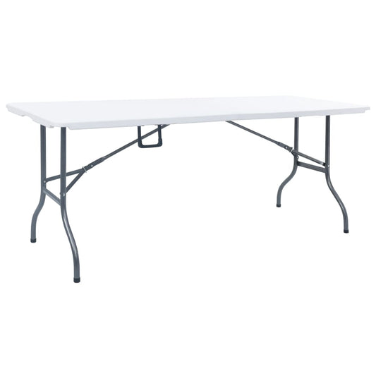 Sammenleggbart hagebord hvit 180x72x72 cm HDPE