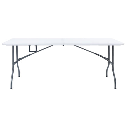Sammenleggbart hagebord hvit 180x72x72 cm HDPE