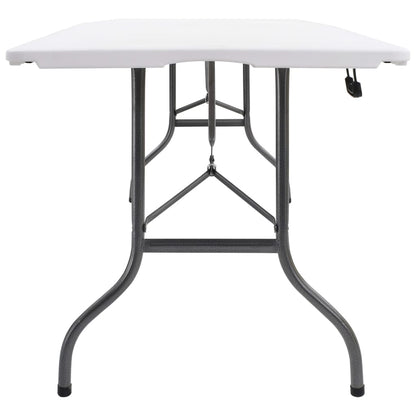 Sammenleggbart hagebord hvit 180x72x72 cm HDPE