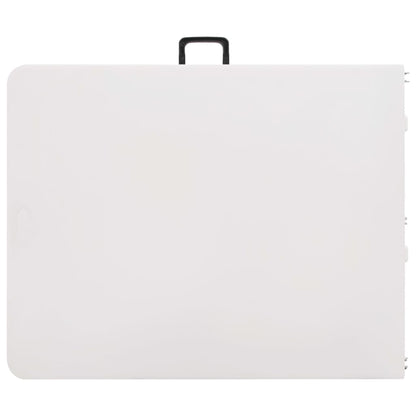 Sammenleggbart hagebord hvit 180x72x72 cm HDPE