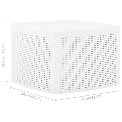 Sidebord hvit 54x54x36,5 cm plast