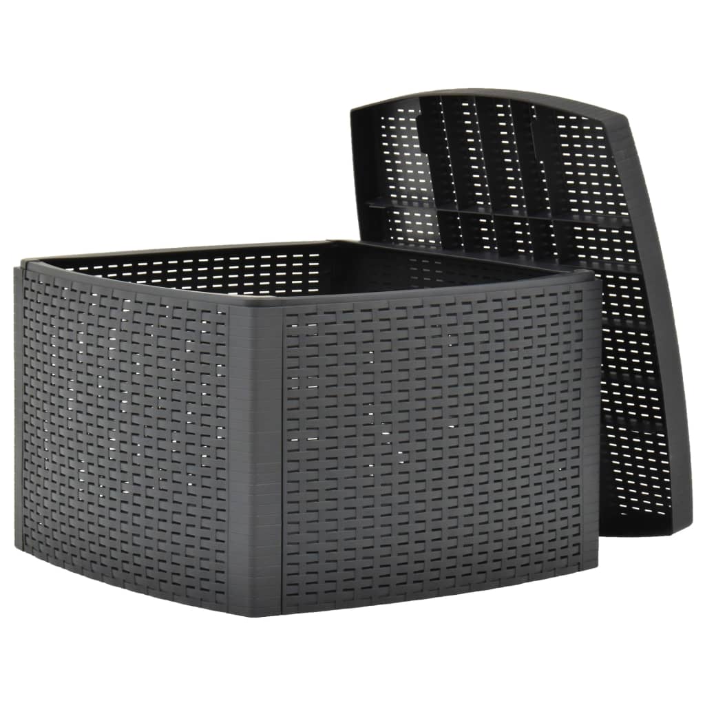 Sidebord antrasitt 54x54x36,5 cm plast