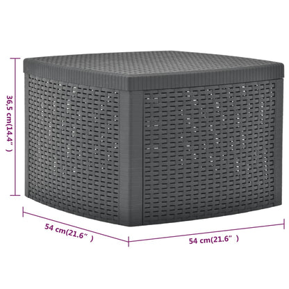 Sidebord antrasitt 54x54x36,5 cm plast